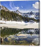 Twin Lakes Reservoir Melting Ice Canvas Print