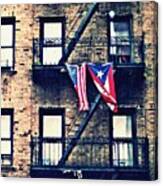 Two Flags In Washington Heights Canvas Print