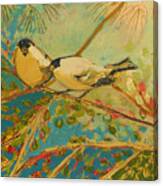 Two Goldfinch Found Canvas Print