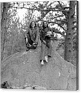 Two Men On A Boulder In The American West, 1972 Canvas Print