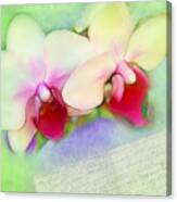 Two Orchids Reading A Letter Canvas Print