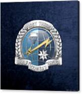 U. S.  Air Force Combat Control Teams - Combat Controller C C T Badge Over Blue Velvet Canvas Print