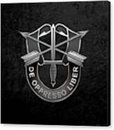 U. S.  Army Special Forces  -  Green Berets D U I Over Black Velvet Canvas Print