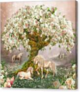 Unicorn Rose Tree Canvas Print