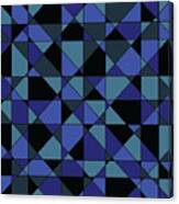 Unique Bold Hip Blue Cyan Grey Black Geometric Pattern Canvas Print