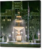 University Of North Alabama Fountain At Night Canvas Print