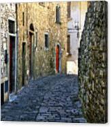 Up The Street Montefioralle Tuscany Italy Canvas Print