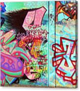 Urban Graffiti Art Panorama1, North 11th Street, San Jose 1990 Canvas Print