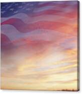 U.s. Flag In Sky 1 Canvas Print