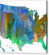 Usa - Colorful Map Canvas Print