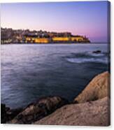 Valletta At Sunset - Senglea, Malta - Seascape Photography Canvas Print