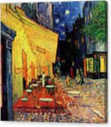 Van Gogh Cafe Terrace Place Du Forum At Night Canvas Print