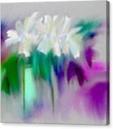 Vase And Blooms Abstract Canvas Print