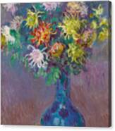 Vase Of Chrysanthemums Canvas Print