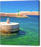 Velebit Channel Turquoise Waterfront In Karlobag Canvas Print