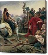 Vercingetorix Throws Down His Arms At The Feet Of Julius Caesar Canvas Print