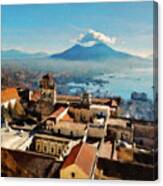 Vesuvio, Panorama From Naples - 03 Canvas Print