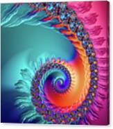 Vibrant And Colorful Fractal Spiral Canvas Print