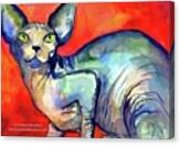 Vibrant Watercolor Sphynx Painting By Canvas Print