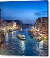 View From Rialto Bridge In Venice Canvas Print