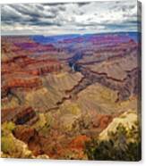 View Of Grand Canyon And Colorado River From Pima Point Canvas Print