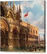 View Of Piazza San Marco, Venice With The Acqua Alta Canvas Print