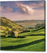 View Of Wensleydale, Yorkshire Dales National Park, Yorkshire, England Uk Canvas Print
