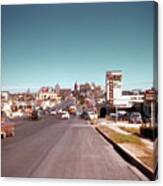 Vintage 1950s View Of Congress Avenue Looking North From South Congress Avenue Canvas Print