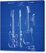 Vintage 1953 Fender Base Blueprint Patent Canvas Print