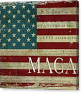 Vintage American Flag Americana Maga Declaration Of Independence Canvas Print