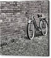 Vintage Montgomery Ward Bicycle In B/w Canvas Print