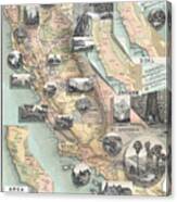 Vintage California Map Canvas Print