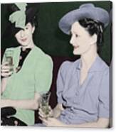 Vintage Ladies Enjoying A Drink Canvas Print