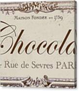Vintage Paris Chocolate Sign Canvas Print