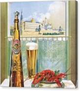 Vintage Russian Beer Advertising Poster - Liquor Canvas Print