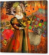 Vintage Taurus Gothic Whimsical Collage Woman Fantasy Canvas Print