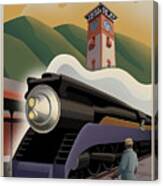 Vintage Union Station Train Poster Canvas Print