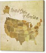 Vintage United States Of America Canvas Print
