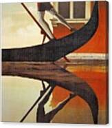 Vintage Venice Italy Travel Advert Gondola Canvas Print