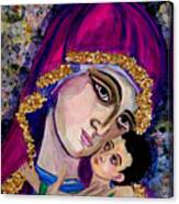 Virgin Mary In Purple Canvas Print