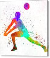 Volley ball player man 03 in watercolor Painting by Pablo Romero | Fine ...