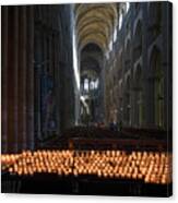 Votive Candles And Gothic Nave Canvas Print