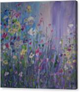 Wading Through The Flowers Canvas Print