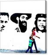 Walking A Revolution Wall In Havana Cuba Canvas Print