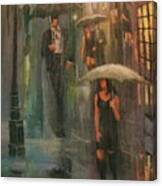 Walking In The Rain Canvas Print