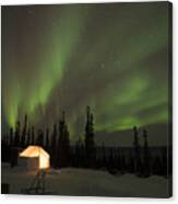 Wall Tents And Aurora Canvas Print