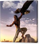 Warrior And Eagle Canvas Print