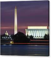 Washington Dc Landmarks At Dawn Iv Canvas Print