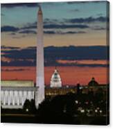 Washington Dc Landmarks At Sunrise I Canvas Print