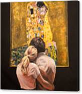 Watching Klimt  The Kiss Canvas Print